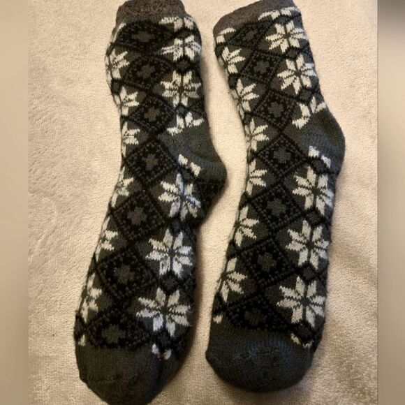 Fairisle Star Fuzzy Fleece Slipper/Socks - Picture 1 of 7